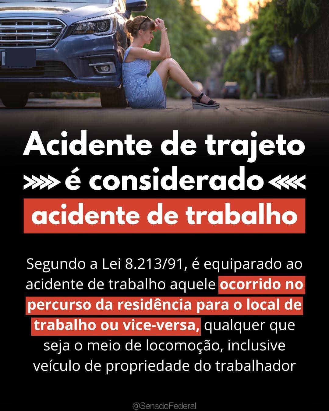 Acidente de trajeto é considerado acidente de trabalho !