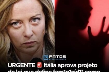 🚨 URGENTE: Itália aprova por unanimidade um projeto de lei que define feminicídio como crime punível com prisão perpétua, em medida celebrada pela primeira-ministra Giorgia Meloni.
