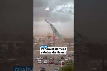 Vendaval derruba estátua da Havan no Rio Grande do Sul!
