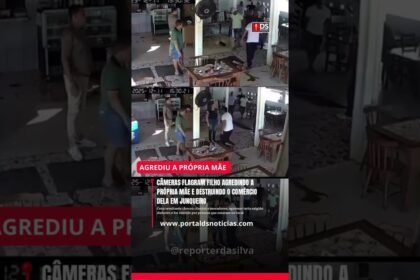 FILHO É FLAGRADO AGREDINDO A PRÓPRIA MÃE E DESTRUINDO O RESTAURANTE DELA EM ALAGOAS!