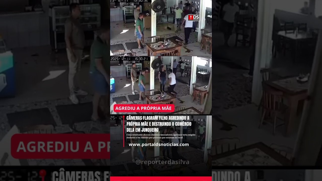 FILHO É FLAGRADO AGREDINDO A PRÓPRIA MÃE E DESTRUINDO O RESTAURANTE DELA EM ALAGOAS!