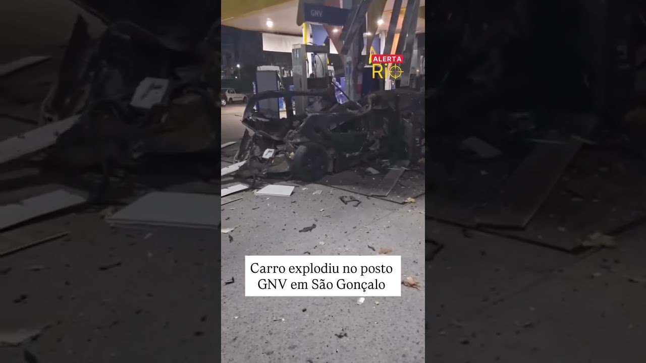 Carro explode durante abastecimento com GNV no Rio de Janeiro