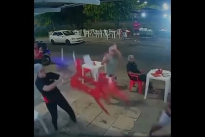 Um indivíduo arremessou um coco contra uma atendente de uma churrascaria no bairro Alvorada, zona centro-oeste de Manaus