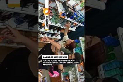 CASAL FURTA PERFUMES APÓS TESTAR VÁRIAS FRAGRÂNCIAS EM MANAUS !