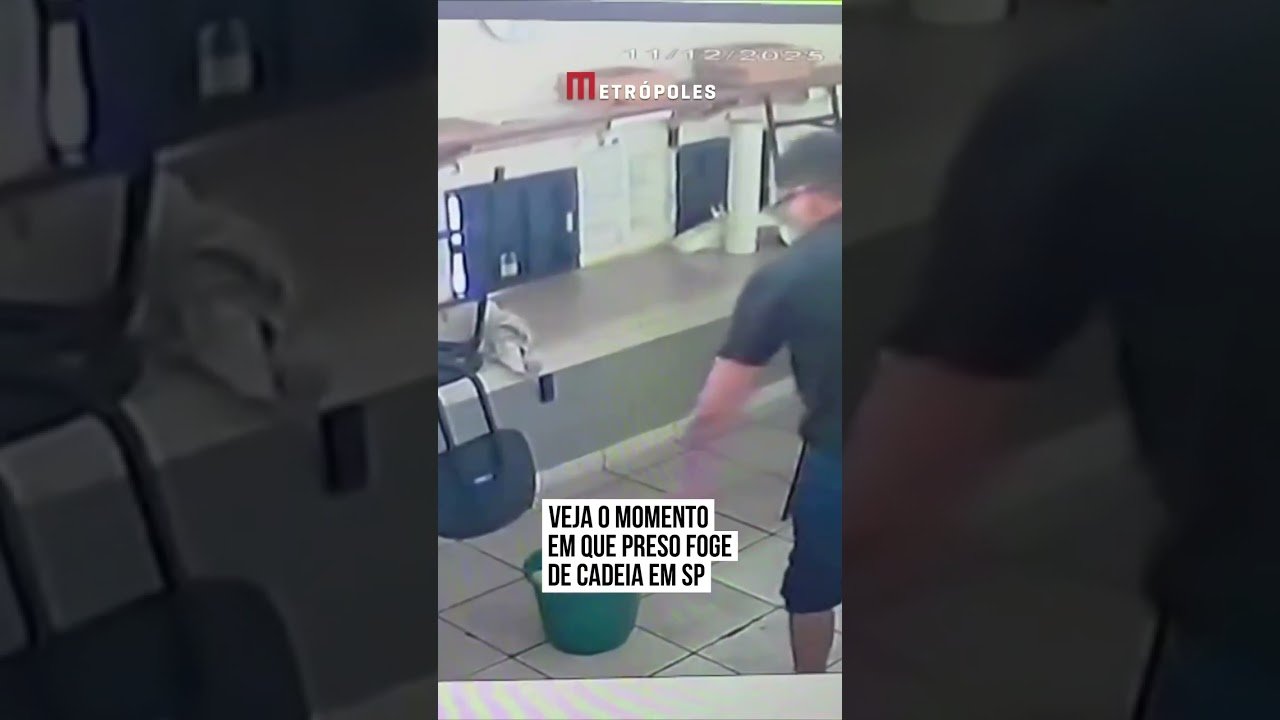 VEJA O MOMENTO EM QUE PRESO FOGE DE CADEIA EM SP