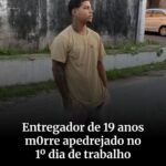 Entregador de 19 anos morre apedrejado no 1º dia de trabalho