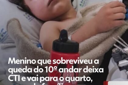 Menino que sobreviveu a queda do 10º andar deixa CTI e vai para o quarto, segundo familia