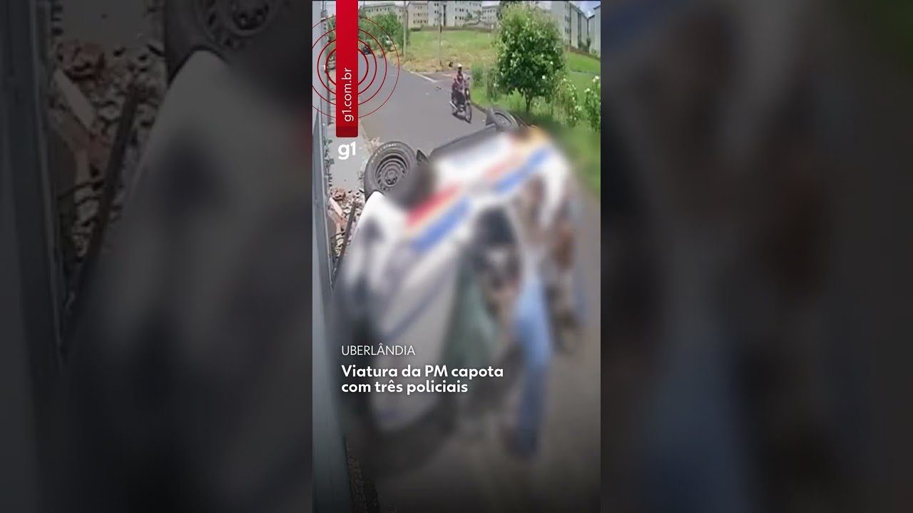 Viatura da Polícia Militar capota após falha mecânica em Minas Gerais! Graças a Deus nenhum policial ficou ferido!