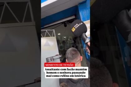 Assaltante armado de facão fez uma idosa e um homem de refém em casa lotérica em Natal!