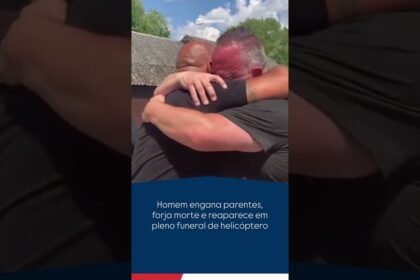 Homem engana parentes, forja morte e reaparece em pleno funeral de helicóptero
