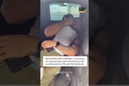 Veja o momento em que pai que vive na Dinamarca faz surpresa para o filho em Pernambuco! 😭❤️