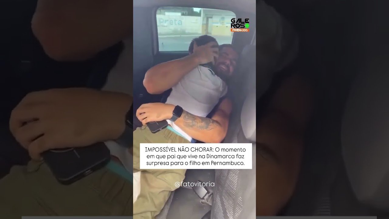 Veja o momento em que pai que vive na Dinamarca faz surpresa para o filho em Pernambuco! 😭❤️