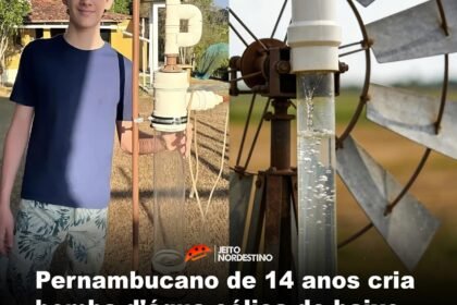 Pernambucano de 14 anos cria bomba d’água eólica de baixo custo para bombear água de poços e cisternas sem usar energia elétrica e ganha prémios