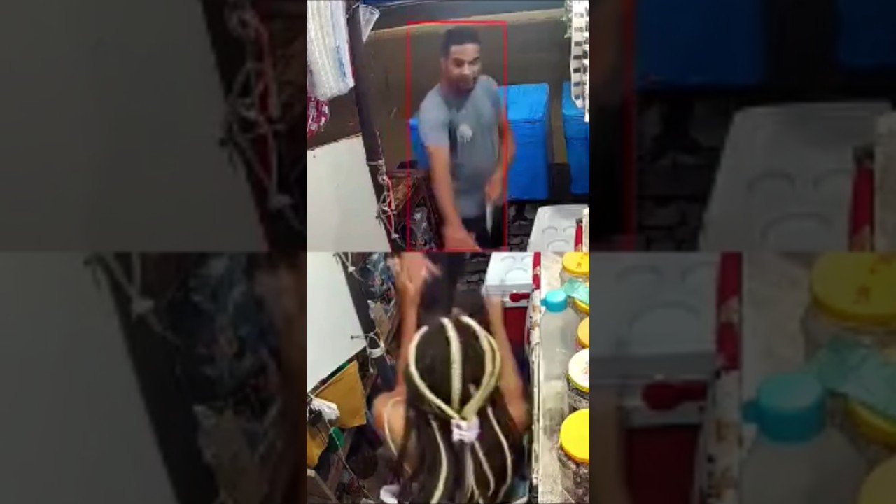 Assaltante coloca faca no pescoço de mulher, para roubar sua barraquinha de lanche !