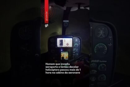 Homem invade aeroporto e tenta roubar helicóptero em Minas Gerais  ! Como não sabia pilotar ele acabou derrubando a aeronave e foi preso em seguida.