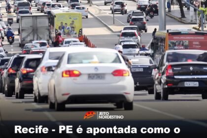 Recife – PE é apontada como o pior trânsito do Brasil segundo pesquisa, superando capitais como São Paulo e Rio de Janeiro em lentidão