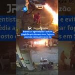 Frentistas agem rápido e evitam tragédia após homem atear fogo em posto de combustíveis em SC