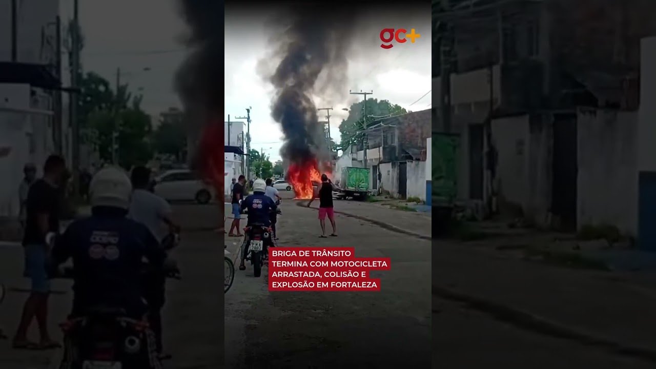 BRIGA DE TRÂNSITO TERMINA COM MOTOCICLETA ARRASTADA, COLISÃO E EXPLOSÃO EM FORTALEZA!
