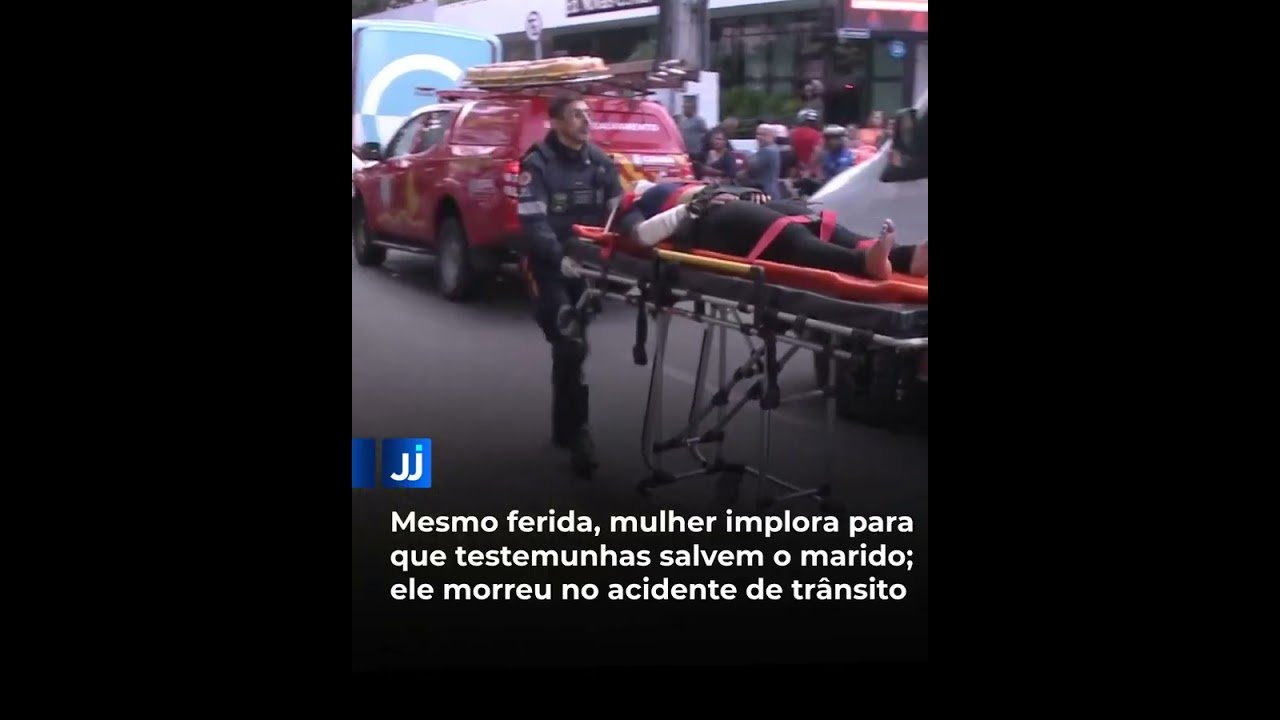 Mesmo ferida, mulher implora para que testemunhas salvem o marido; ele morreu no acidente de trânsito