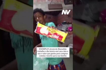 EXEMPLO! Jovem do Maranhão trabalha o dia inteiro em Lava-Jato e usa o valor que ganha para comprar comida e lanche para sua família