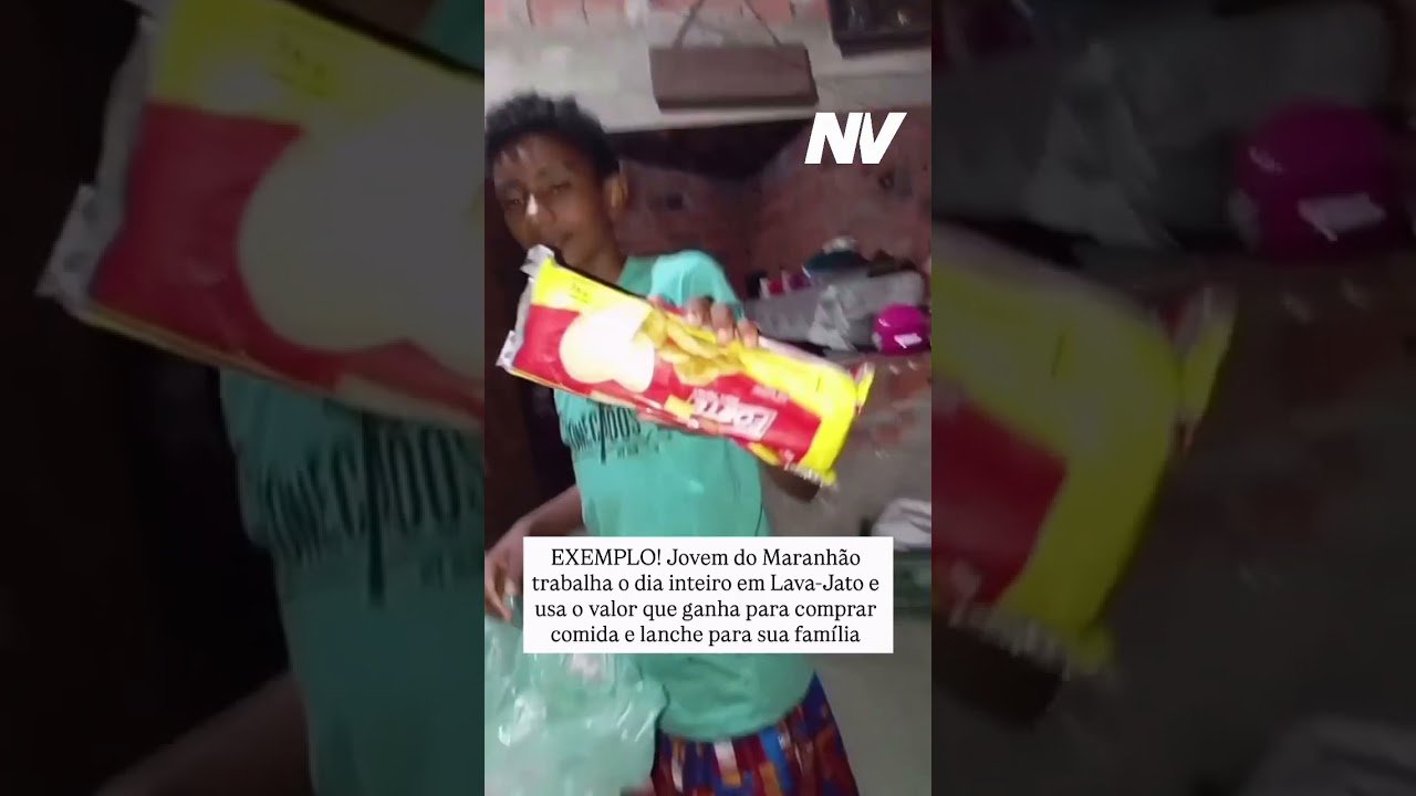 EXEMPLO! Jovem do Maranhão trabalha o dia inteiro em Lava-Jato e usa o valor que ganha para comprar comida e lanche para sua família