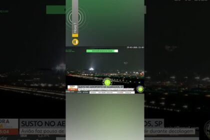O motor de um avião explodiu logo após a decolagem no Aeroporto de Guarulhos na noite deste domingo