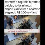 Homem é flagrado furtando celular, volta minutos depois e devolve o aparelho pagando R$ 200 à vítima