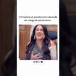 Vereadora se assusta com catucada de colega de parlamento