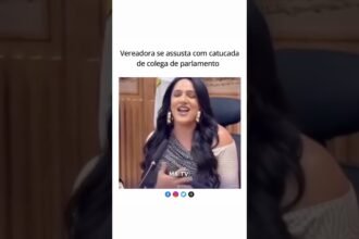 Vereadora se assusta com catucada de colega de parlamento