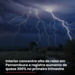 Interior concentra alta de raios em Pernambuco e registra aumento de quase 300% no primeiro trimestre