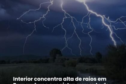 Interior concentra alta de raios em Pernambuco e registra aumento de quase 300% no primeiro trimestre