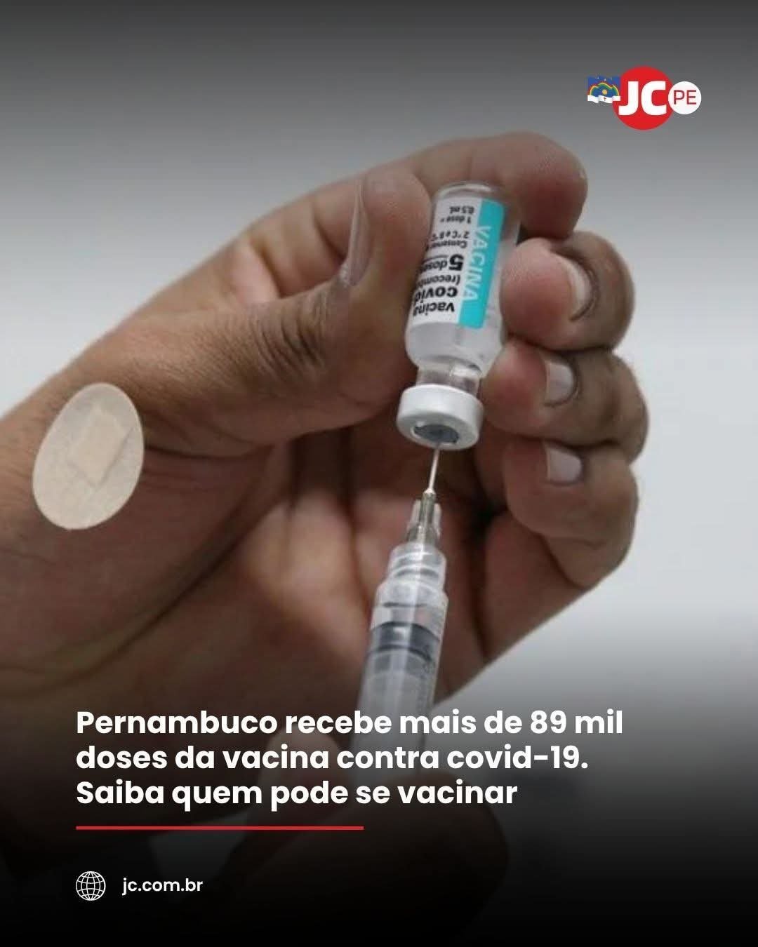Pernambuco recebe mais de 89 mil doses da vacina contra covid-19. Saiba quem pode se vacinar