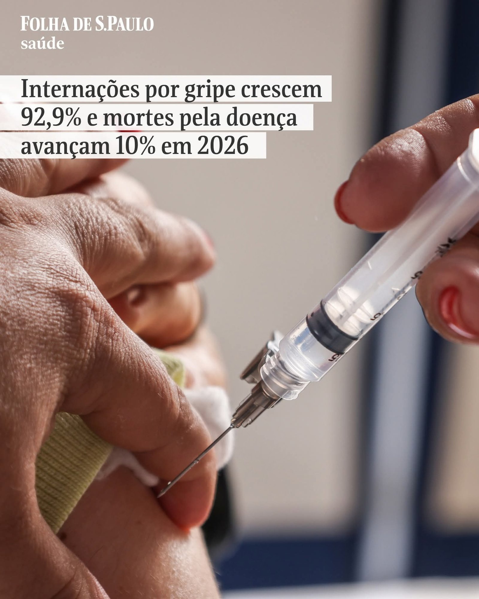 Internações por gripe crescem 92,9% e mortes pela doença avançam 10% em 2026