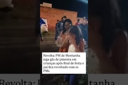 PM de Montanha joga gás de pimenta em crianças após final de festa e pai fica revoltado com os PMs