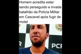 Homem acredita estar sendo perseguido e invade batalhão da Polícia Militar em Cascavel após fugir de motel