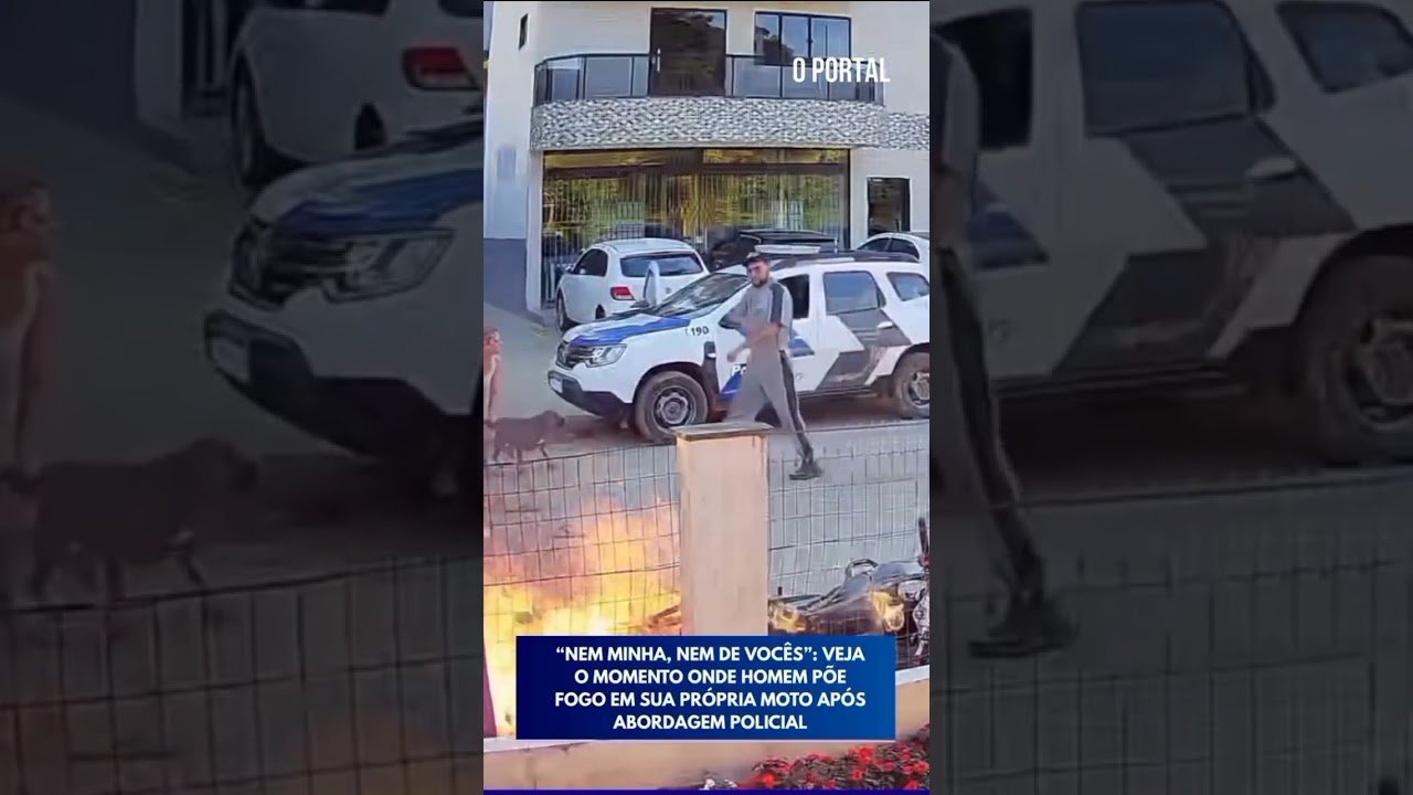 Mãe fica ferida após filho atear fogo na própria moto para o veículo não ser apreendido pela polícia!