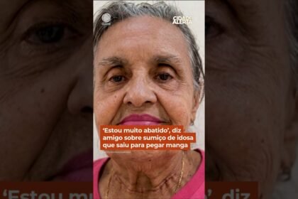 idosa de 79 anos desapareceu após sair para pegar manga com um amigo.