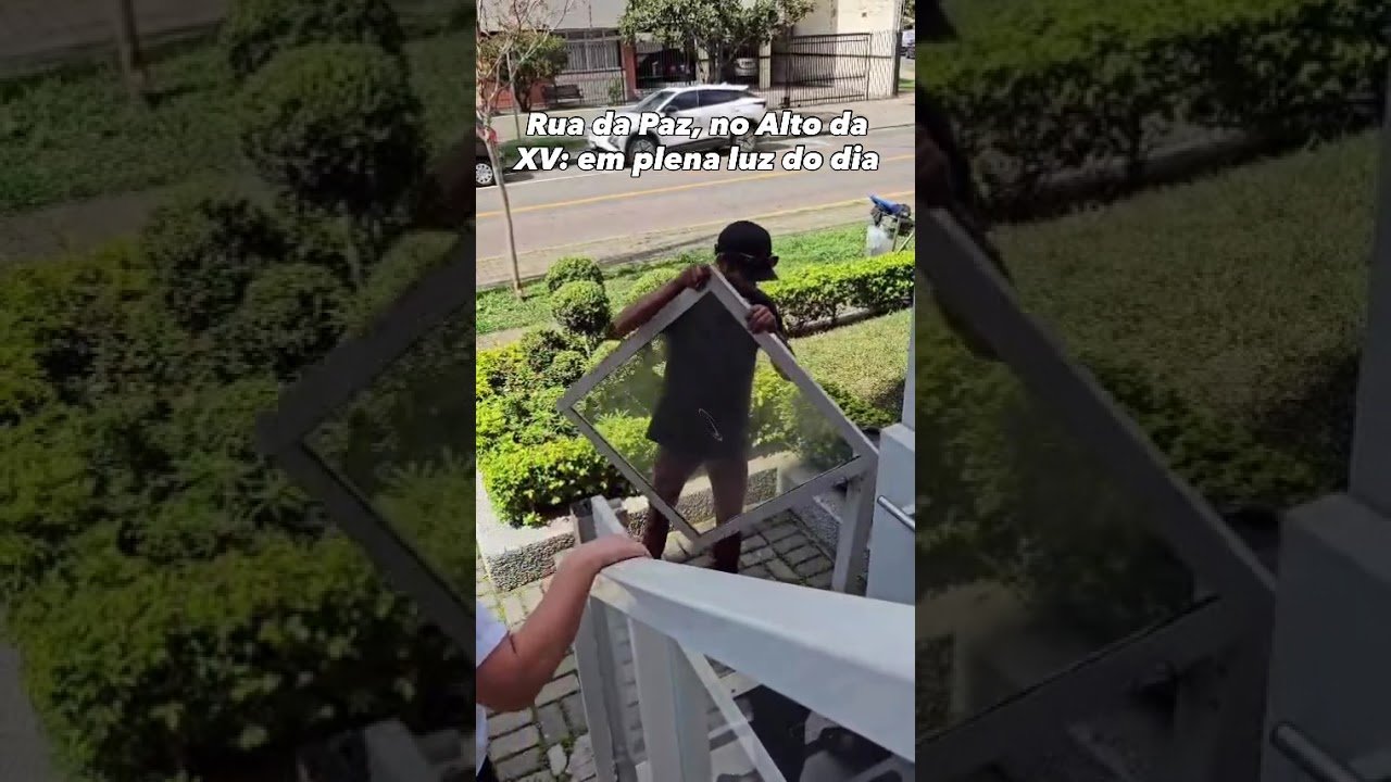 Ladrão é flagrado roubando portão de residência em plena luz do dia no Paraná!