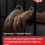Penas mais duras para roubo, furto e receptação já estão em vigor no País