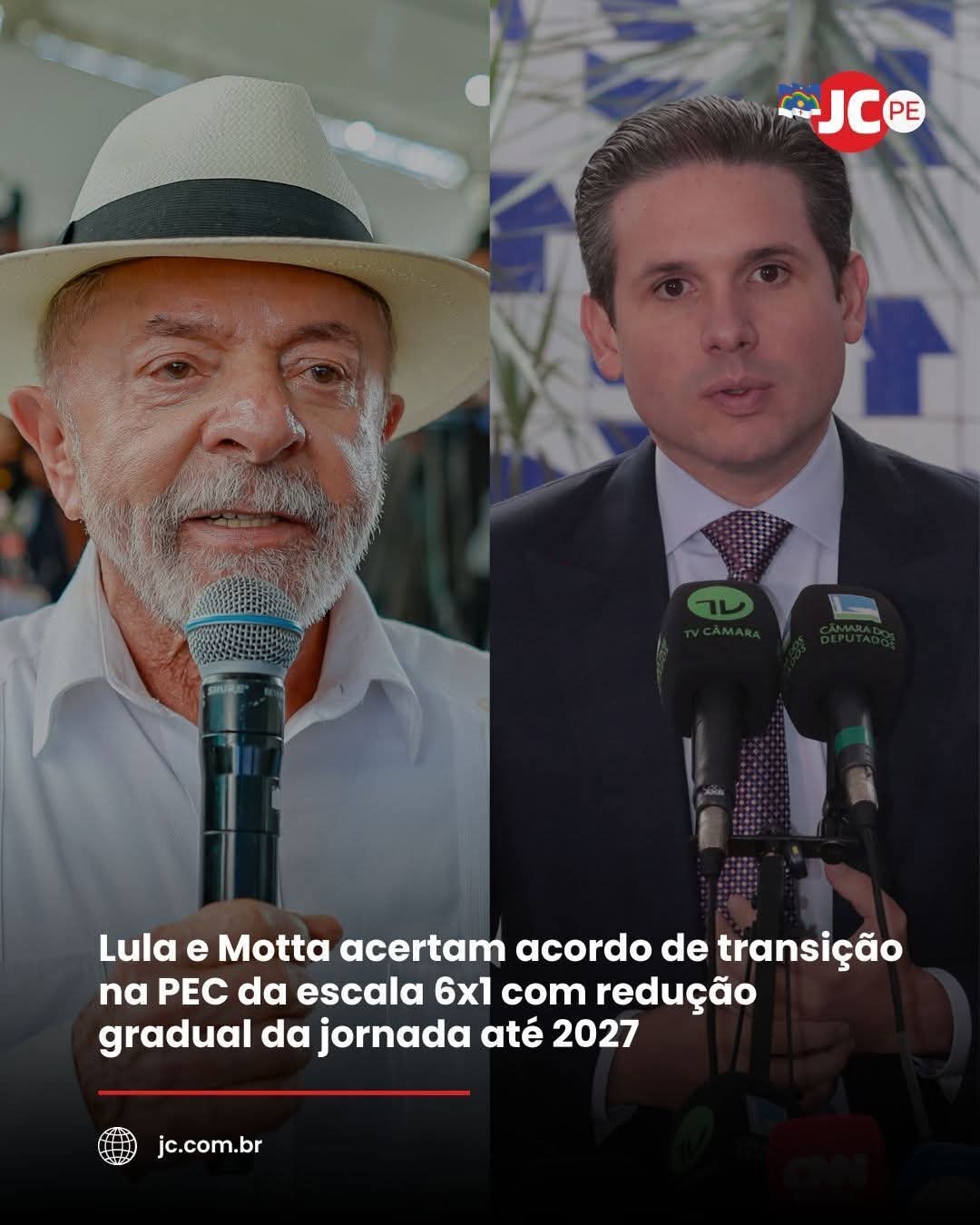 Lula e Motta acertam acordo de transição na PEC da escala 6×1 com redução gradual da jornada até 2027