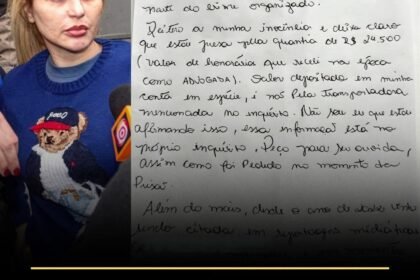 No texto, Deolane classifica sua detenção como um ato de “pura perseguição”, rechaça envolvimento com estruturas criminosas e detalha a conduta dos agentes durante a execução de seu mandado de prisão.