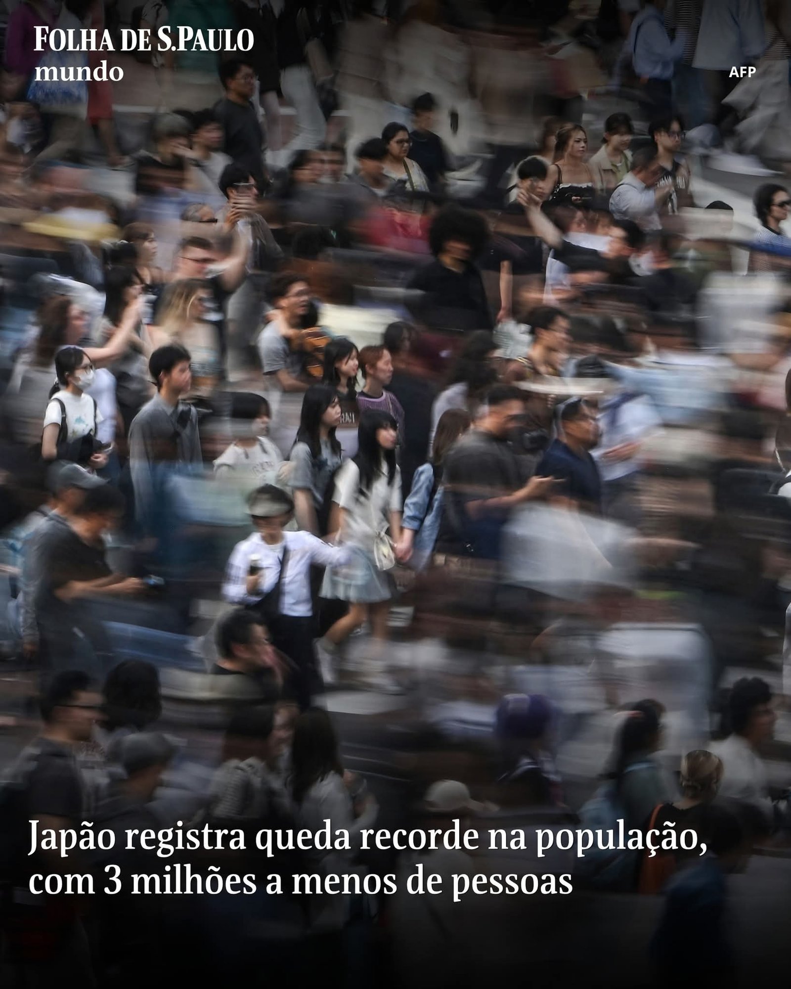 Japão registra queda recorde na população, com 3 milhões a menos de pessoas