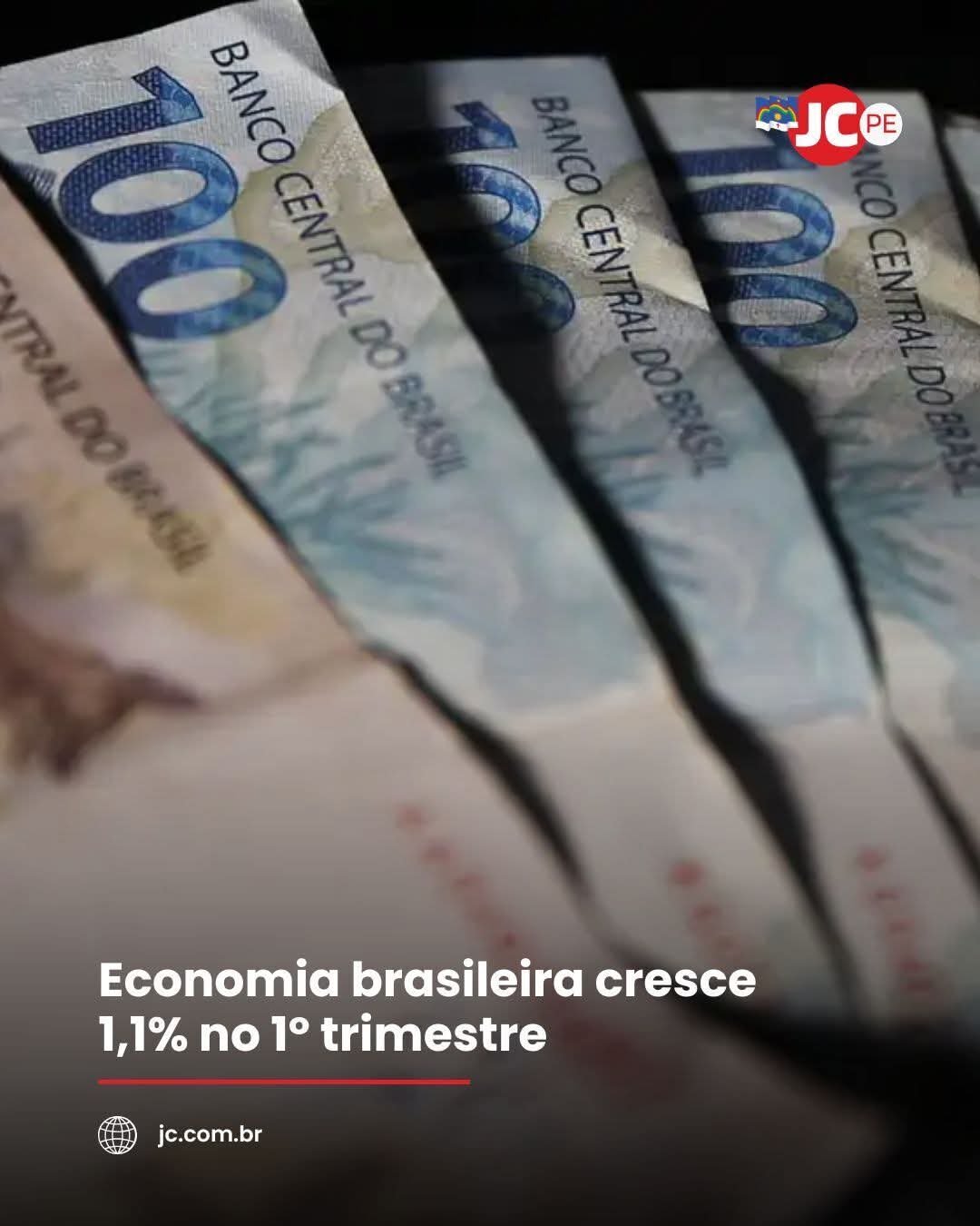 Economia brasileira cresce 1,1% no 1º trimestre