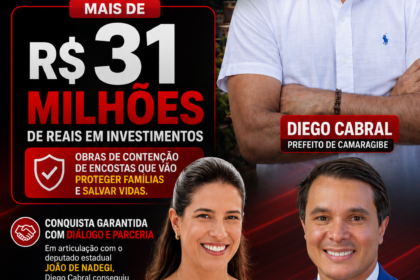 DIEGO CABRAL GARANTE INVESTIMENTO HISTÓRICO PARA AS ÁREAS DE MORRO DE CAMARAGIBE !