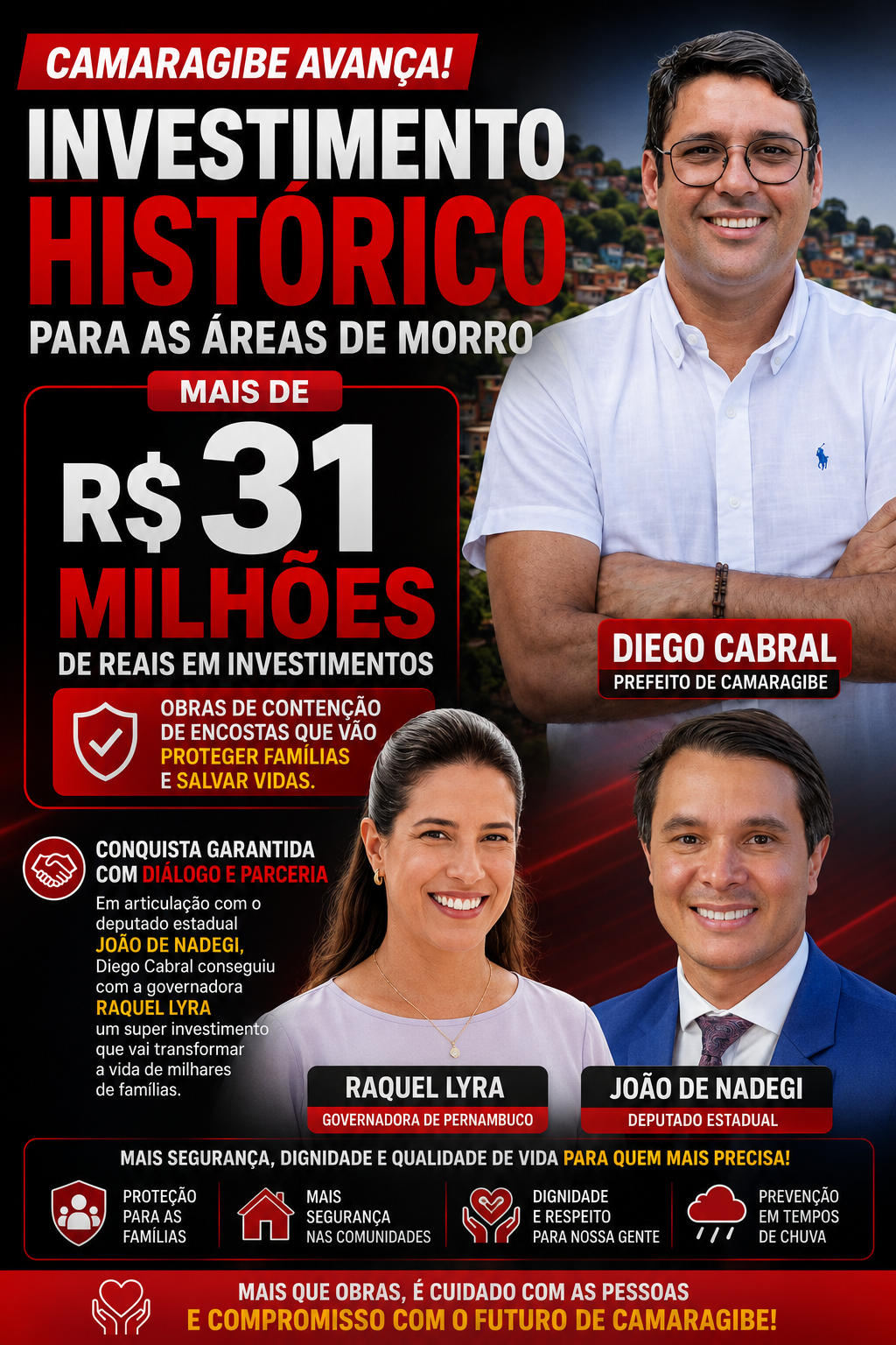 DIEGO CABRAL GARANTE INVESTIMENTO HISTÓRICO PARA AS ÁREAS DE MORRO DE CAMARAGIBE !