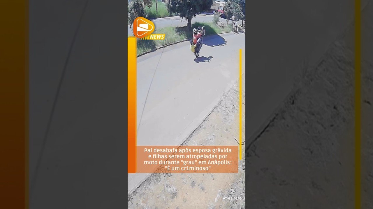 Pai desabafa após esposa grávida e filhas serem atropeladas por moto durante “grau” em Anápolis “É um cr1minoso”