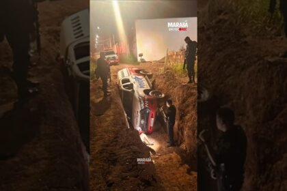 Perseguição termina com traficante preso e viatura da PM dentro de buraco da prefeitura! Uma perseguição surreal digna de filme de ação.