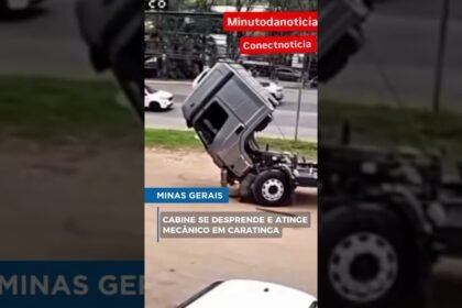 CABINE SE DESPRENDE E ATINGE MECÂNICO EM CARATINGA ! Por um verdadeiro milagre de Deus ele não teve nada grave.