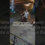 Câmera mostra homem abandonando cadela em frente a academia no Recife