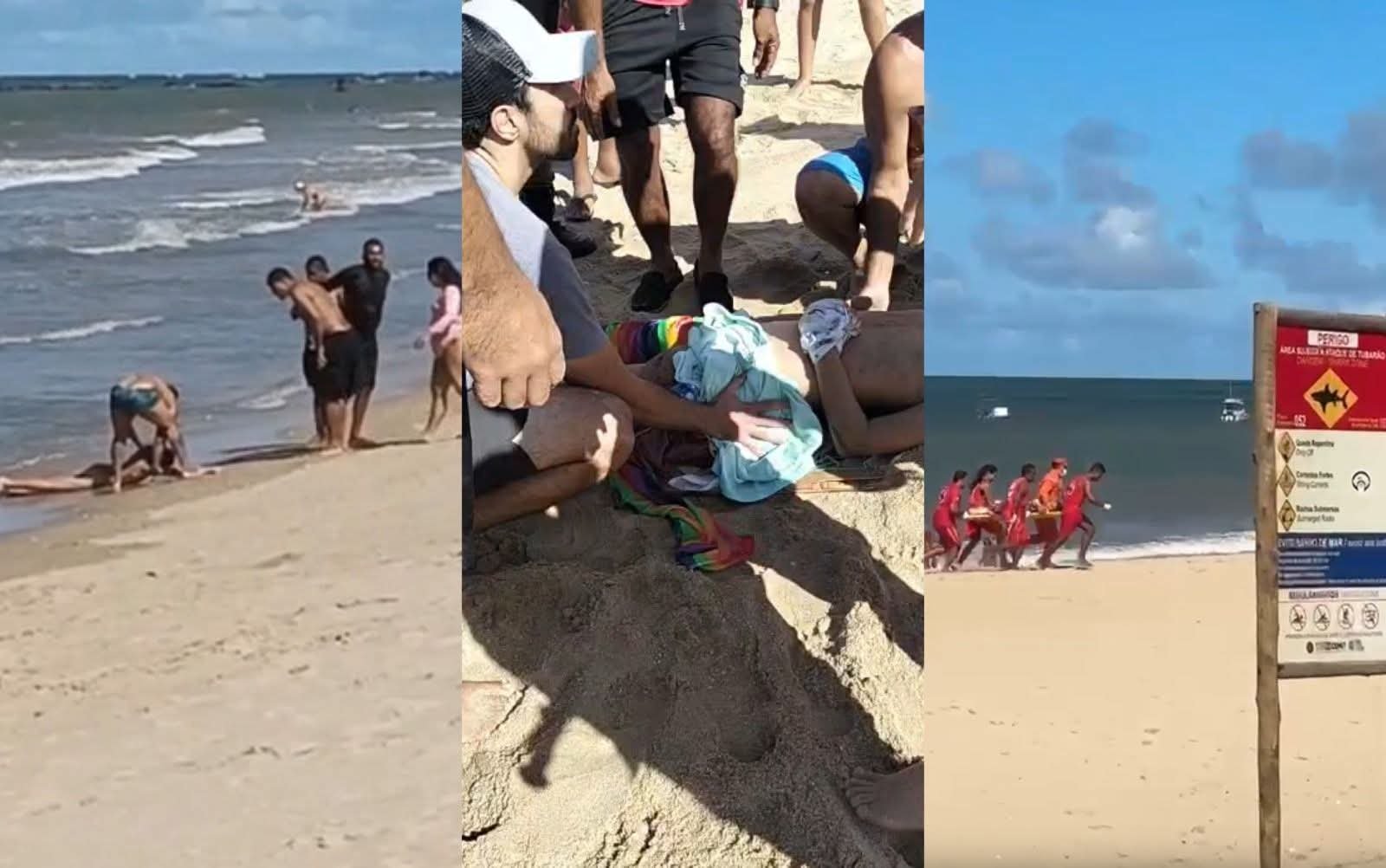 Uma criança de 11 anos foi mordida por um tubarão neste domingo (31), em Jaboatão dos Guararapes
